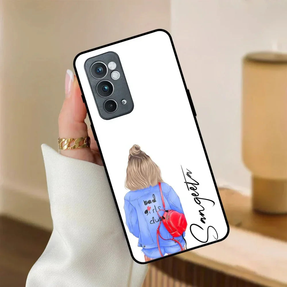 Bag Girl Customize Name Glass Case For OnePlus - ShopOnCliQ