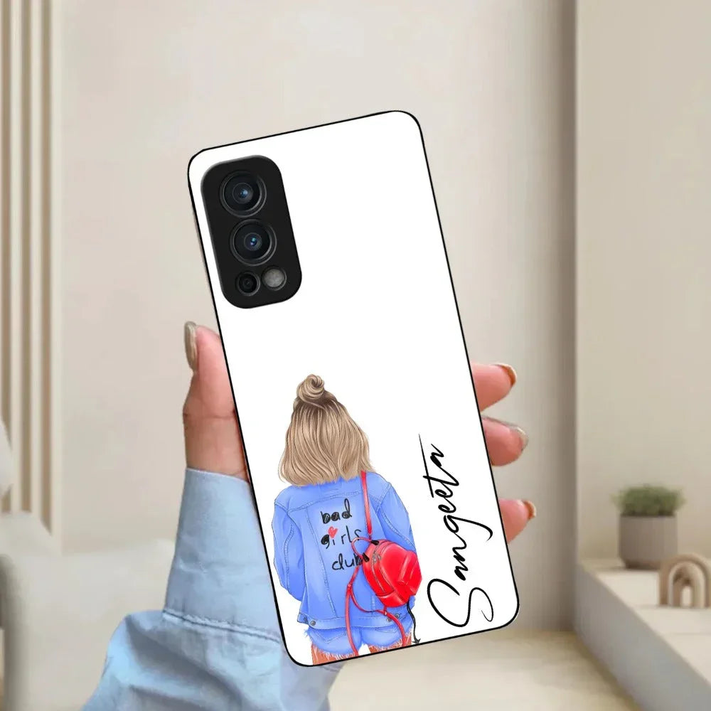 Bag Girl Customize Name Glass Case For OnePlus - ShopOnCliQ