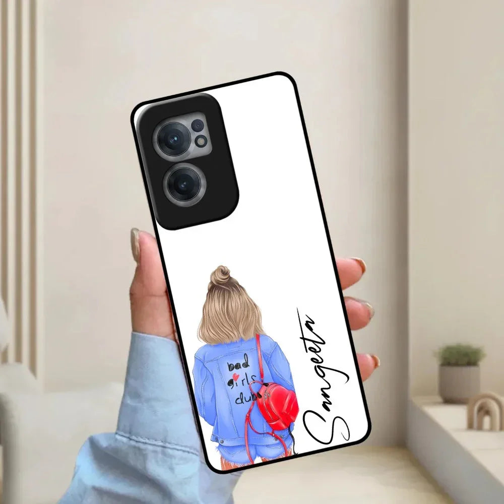 Bag Girl Customize Name Glass Case For OnePlus - ShopOnCliQ