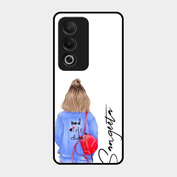 Bag Girl Customize Name Glass Case For Oppo A3 Pro 5G