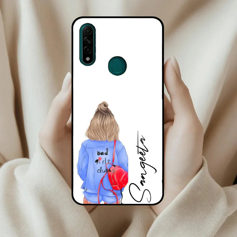 Bag Girl Customize Name Glass Case For Oppo - ShopOnCliQ