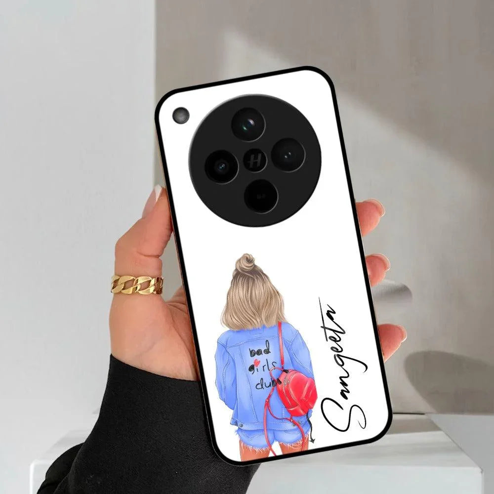 Bag Girl Customize Name Glass Case For Oppo - ShopOnCliQ