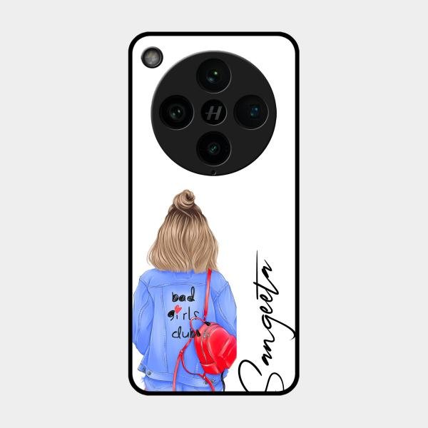 Bag Girl Customize Name Glass Case For Oppo Find X8 Pro 5G