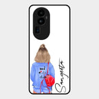 Bag Girl Customize Name Glass Case For Oppo Reno 10 Pro Plus 5G