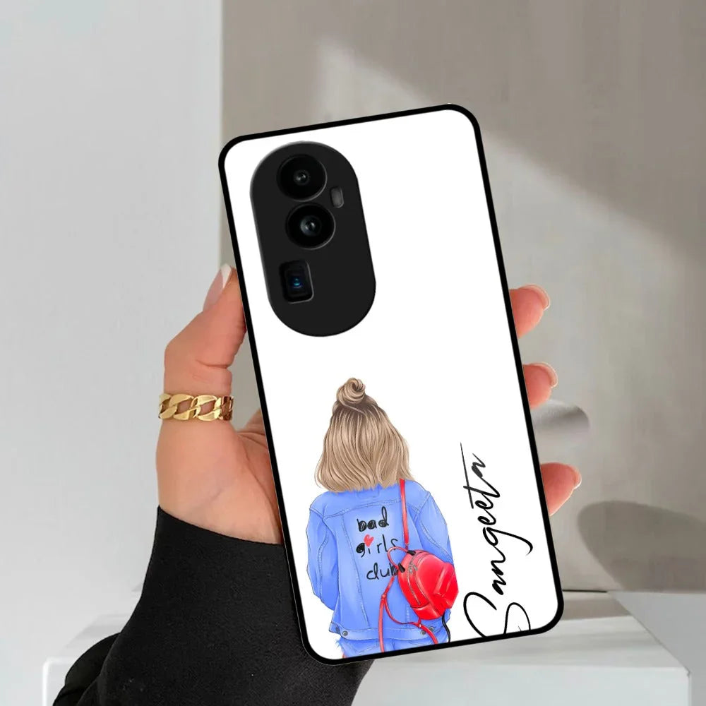 Bag Girl Customize Name Glass Case For Oppo - ShopOnCliQ