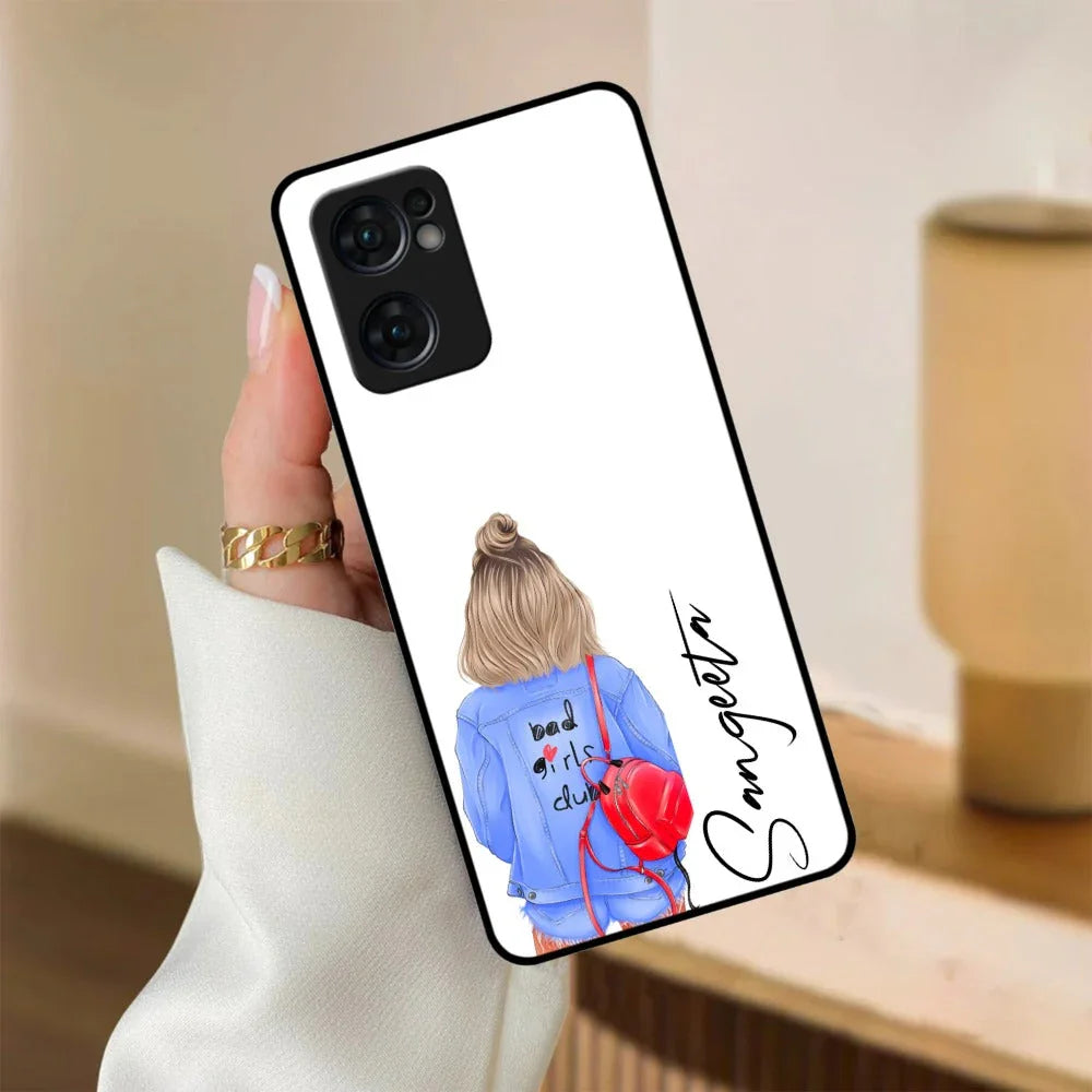 Bag Girl Customize Name Glass Case For Oppo - ShopOnCliQ