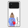 Bag Girl Customize Name Glass Case For Poco X4 Pro 5G