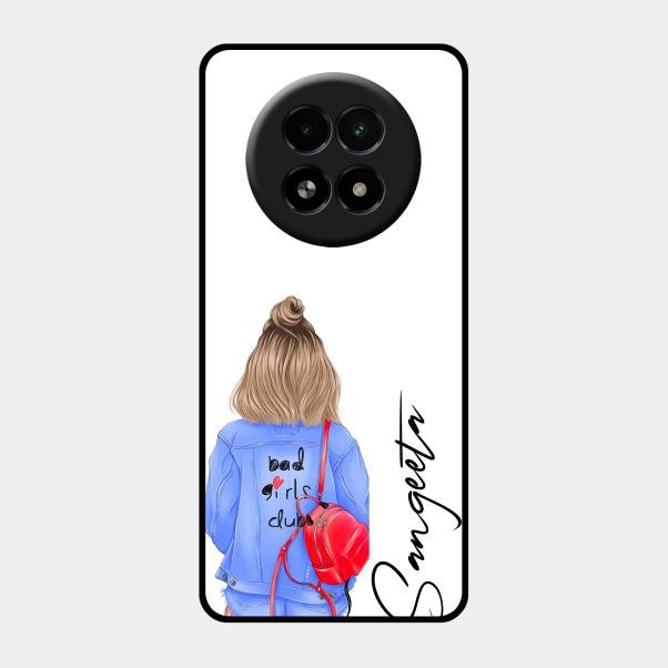 Bag Girl Customize Name Glass Case For Realme 13 5G