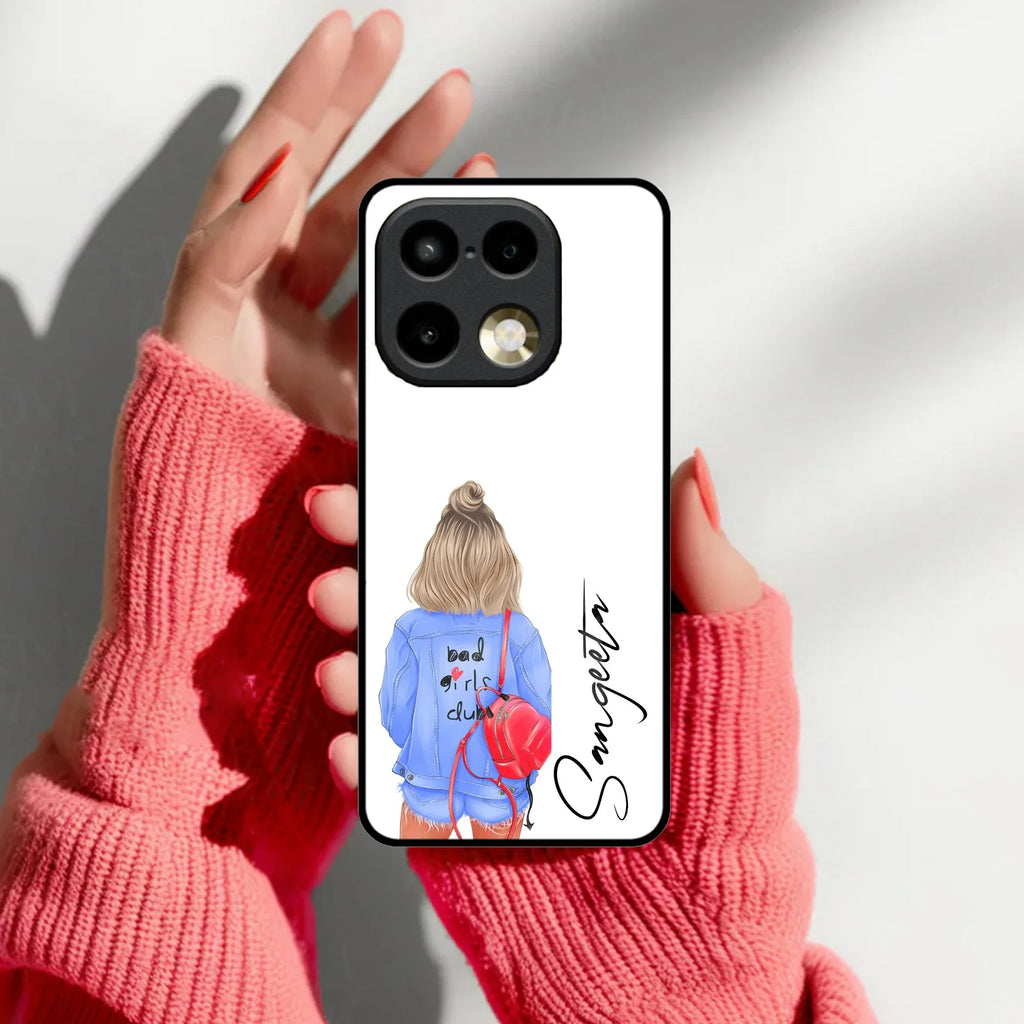Bag Girl Customize Name Glass Case For Realme 16 Pro Plus 5G