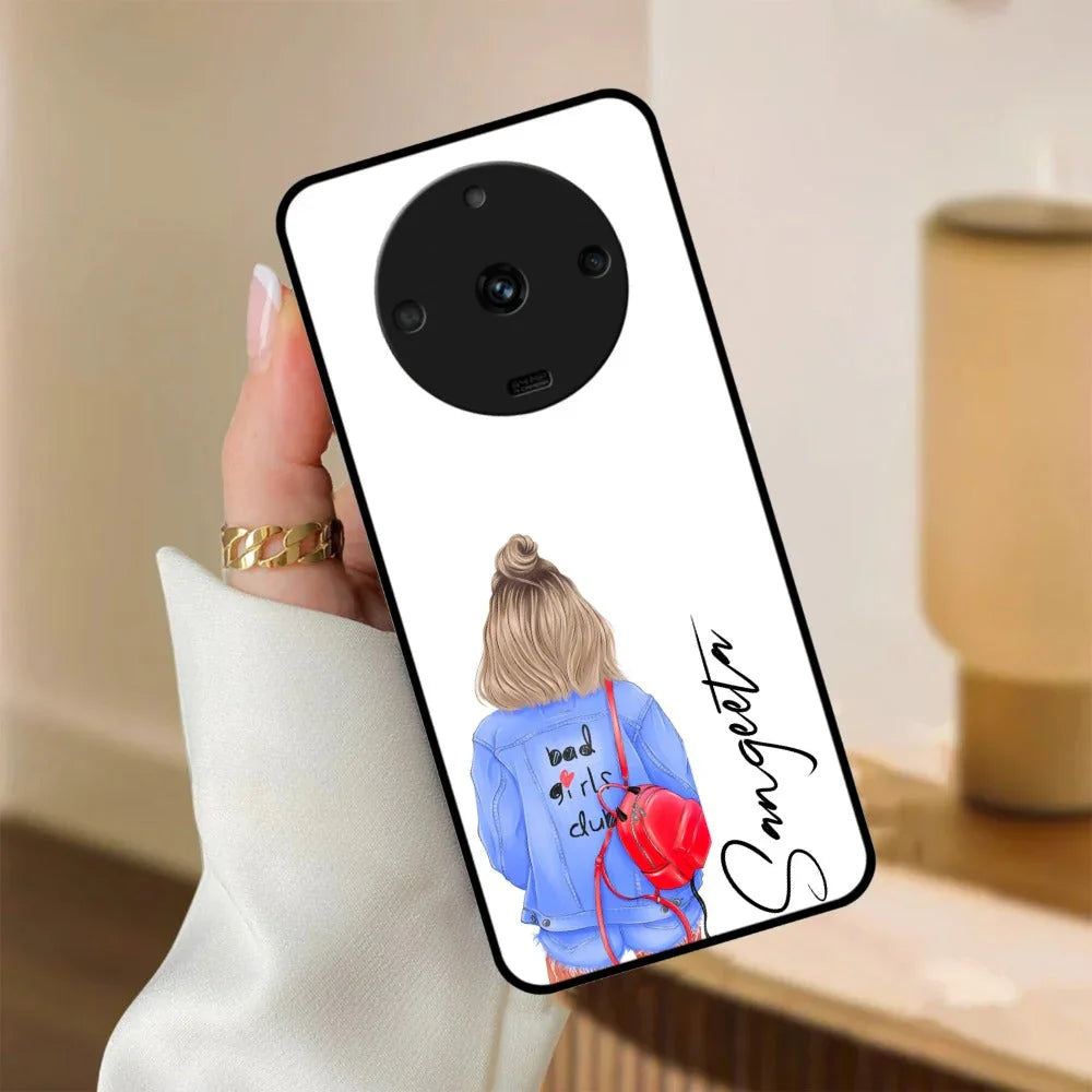 Bag Girl Customize Name Glass Case For Realme/Narzo - ShopOnCliQ