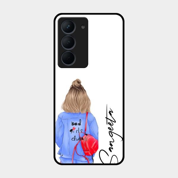 Bag Girl Customize Name Glass Case For Realme Narzo 80X 5G
