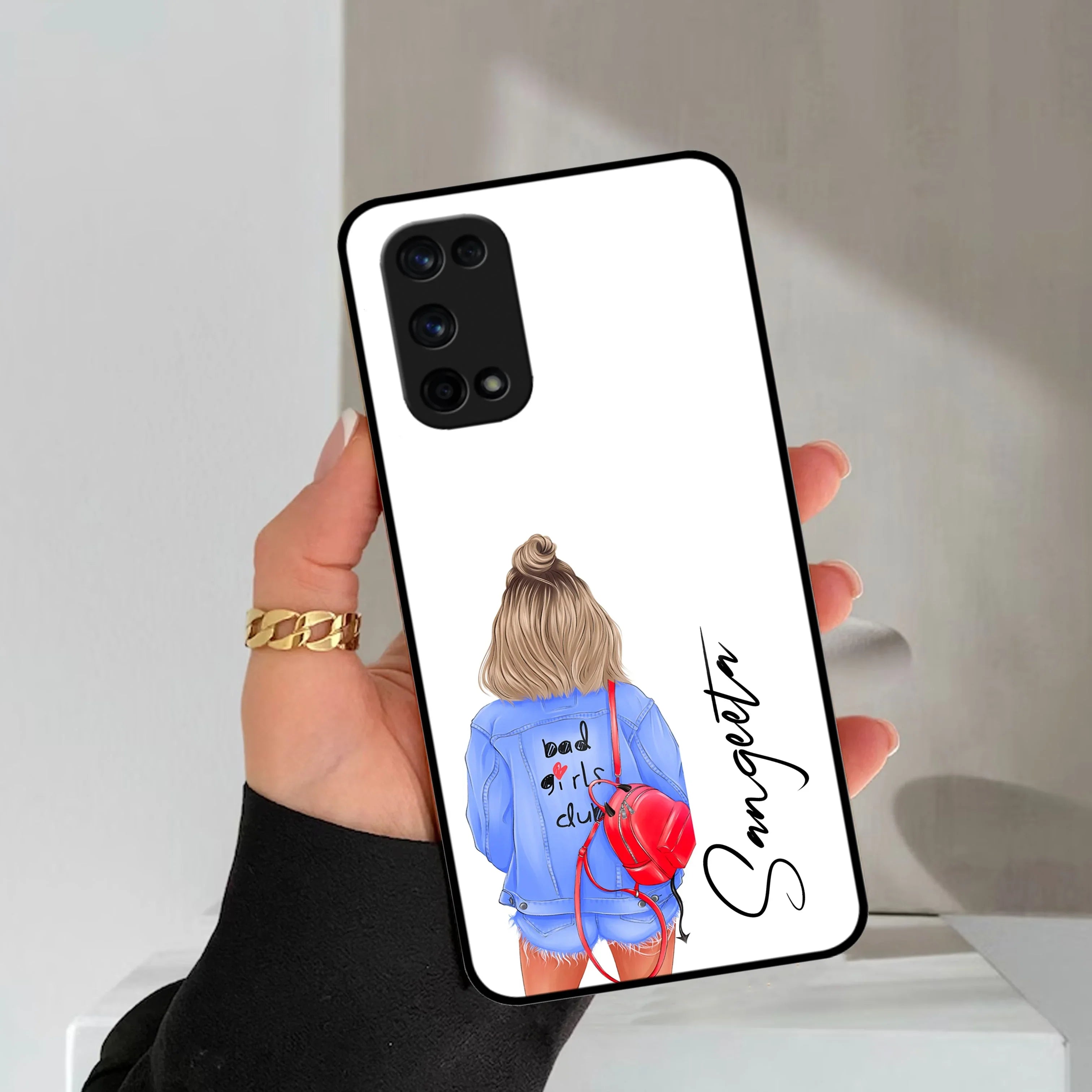 Bag Girl Customize Name Glass Case For Realme/Narzo - ShopOnCliQ