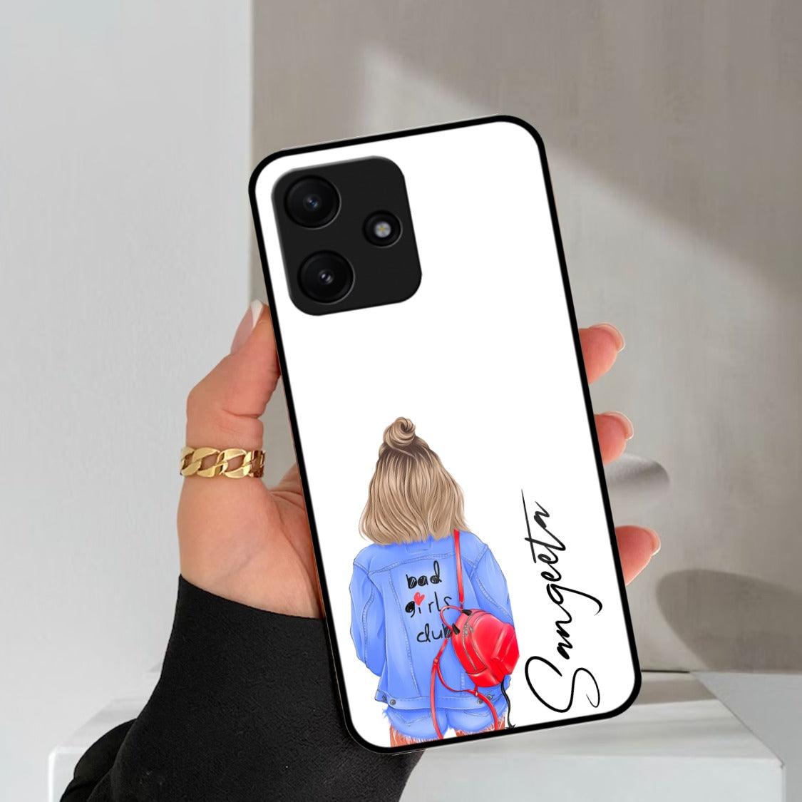 Bag Girl Customize Name Glass Case For Redmi/Xiaomi - ShopOnCliQ
