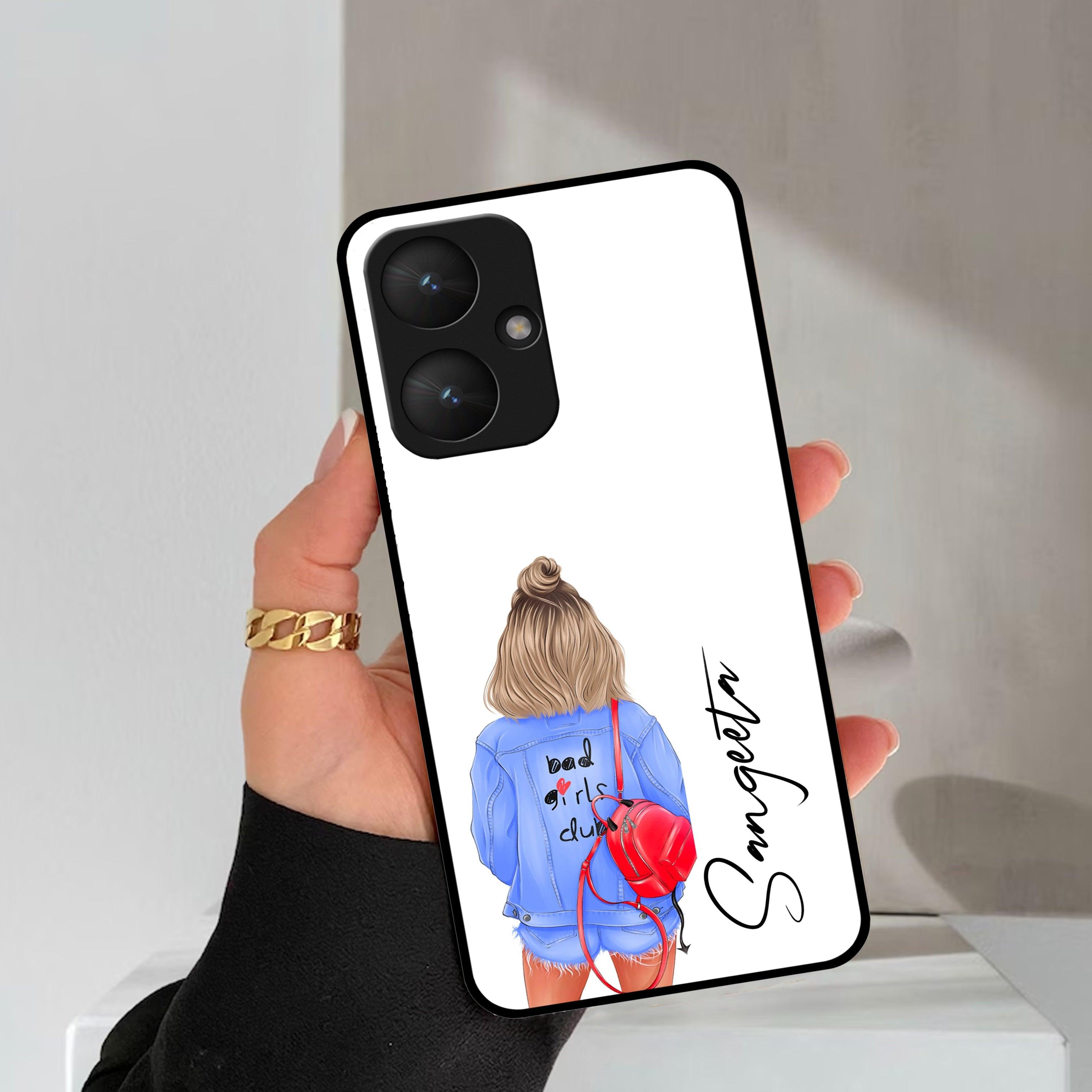 Bag Girl Customize Name Glass Case For Redmi/Xiaomi - ShopOnCliQ