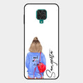 Bag Girl Customize Name Glass Case For Redmi Note 10 Lite