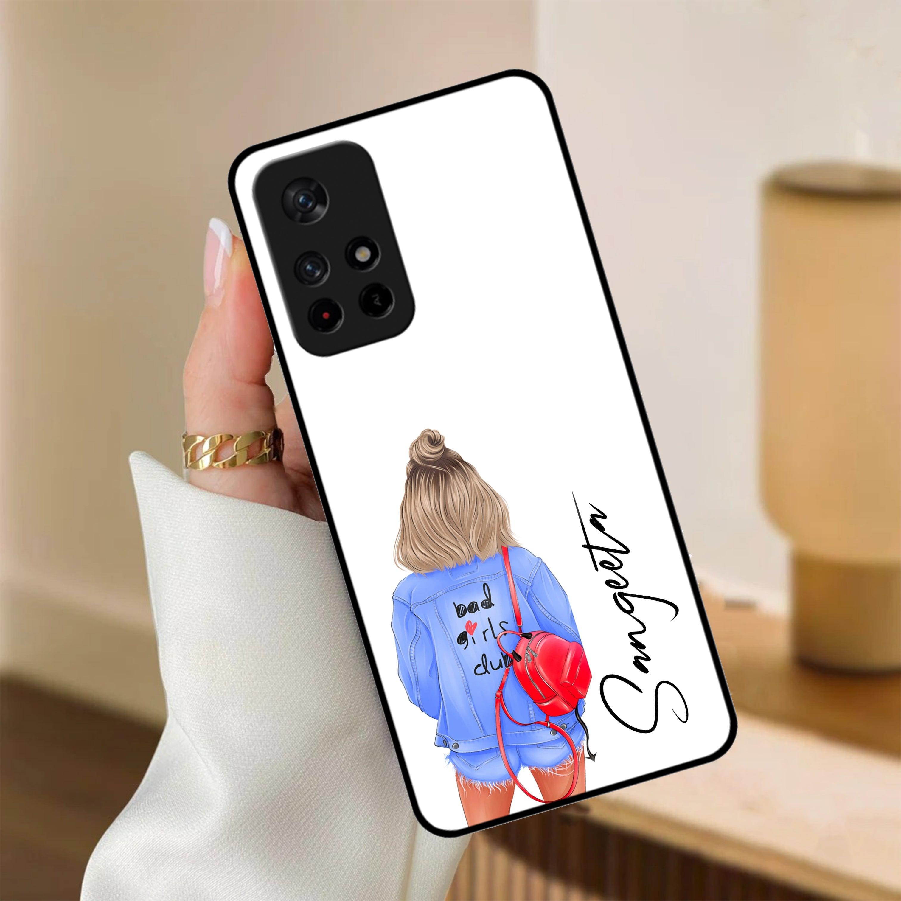 Bag Girl Customize Name Glass Case For Redmi/Xiaomi - ShopOnCliQ