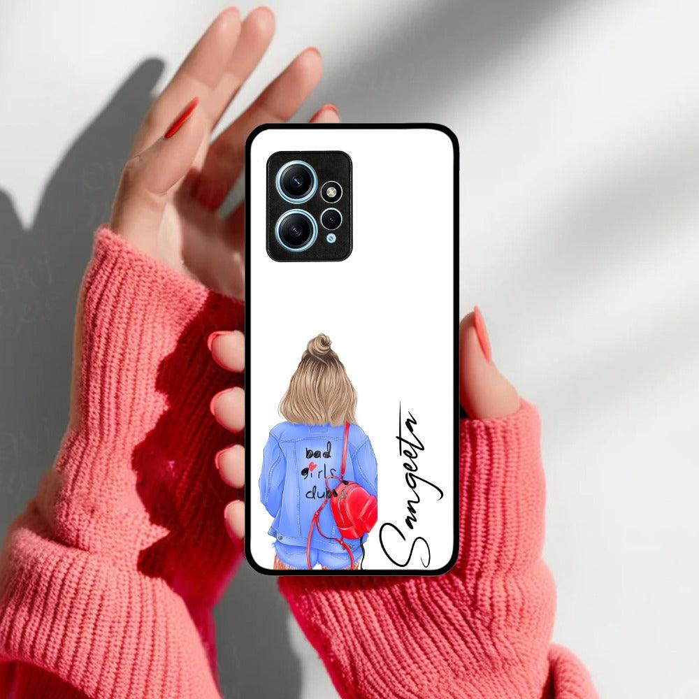 Bag Girl Customize Name Glass Case For Redmi/Xiaomi - ShopOnCliQ