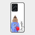 Bag Girl Customize Name Glass Case For Redmi Note 12 4G