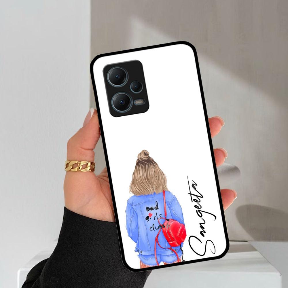Bag Girl Customize Name Glass Case For Redmi/Xiaomi - ShopOnCliQ