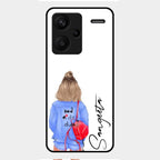 Bag Girl Customize Name Glass Case For Redmi Note 13 Pro Plus 5G