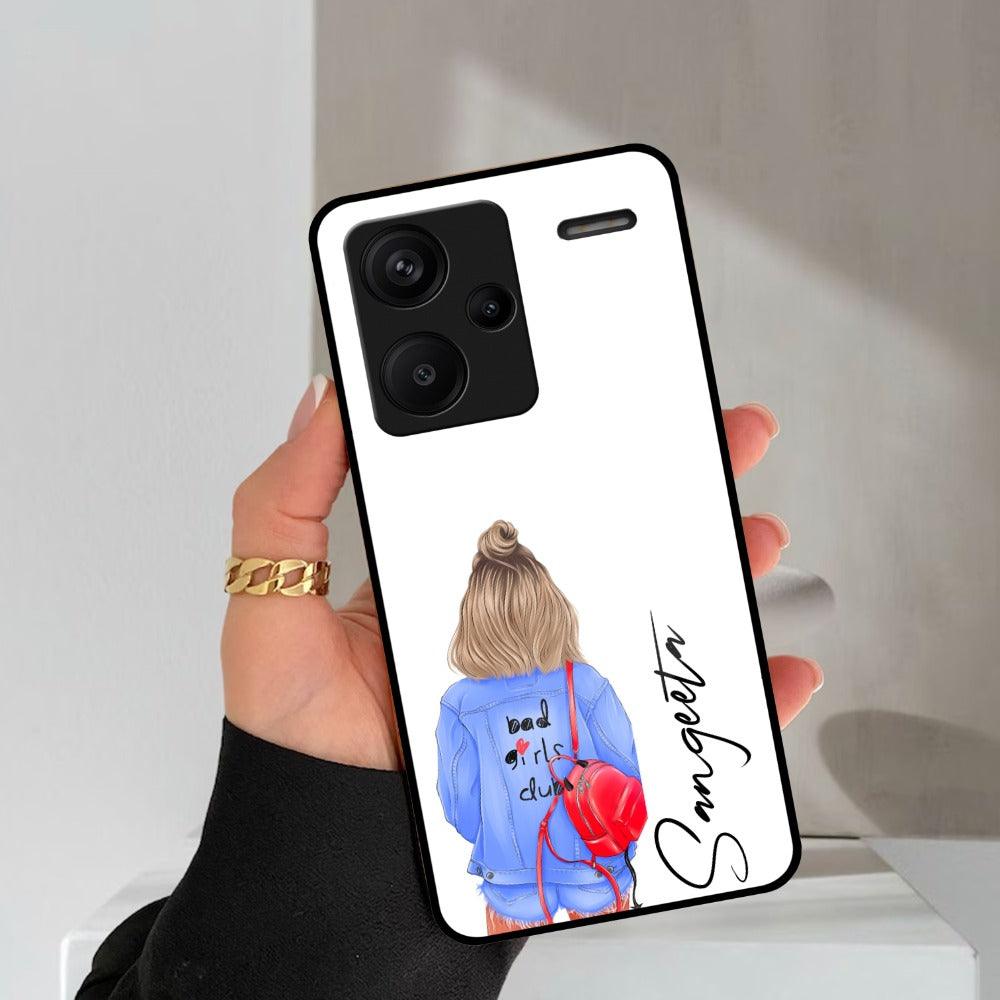 Bag Girl Customize Name Glass Case For Redmi/Xiaomi - ShopOnCliQ