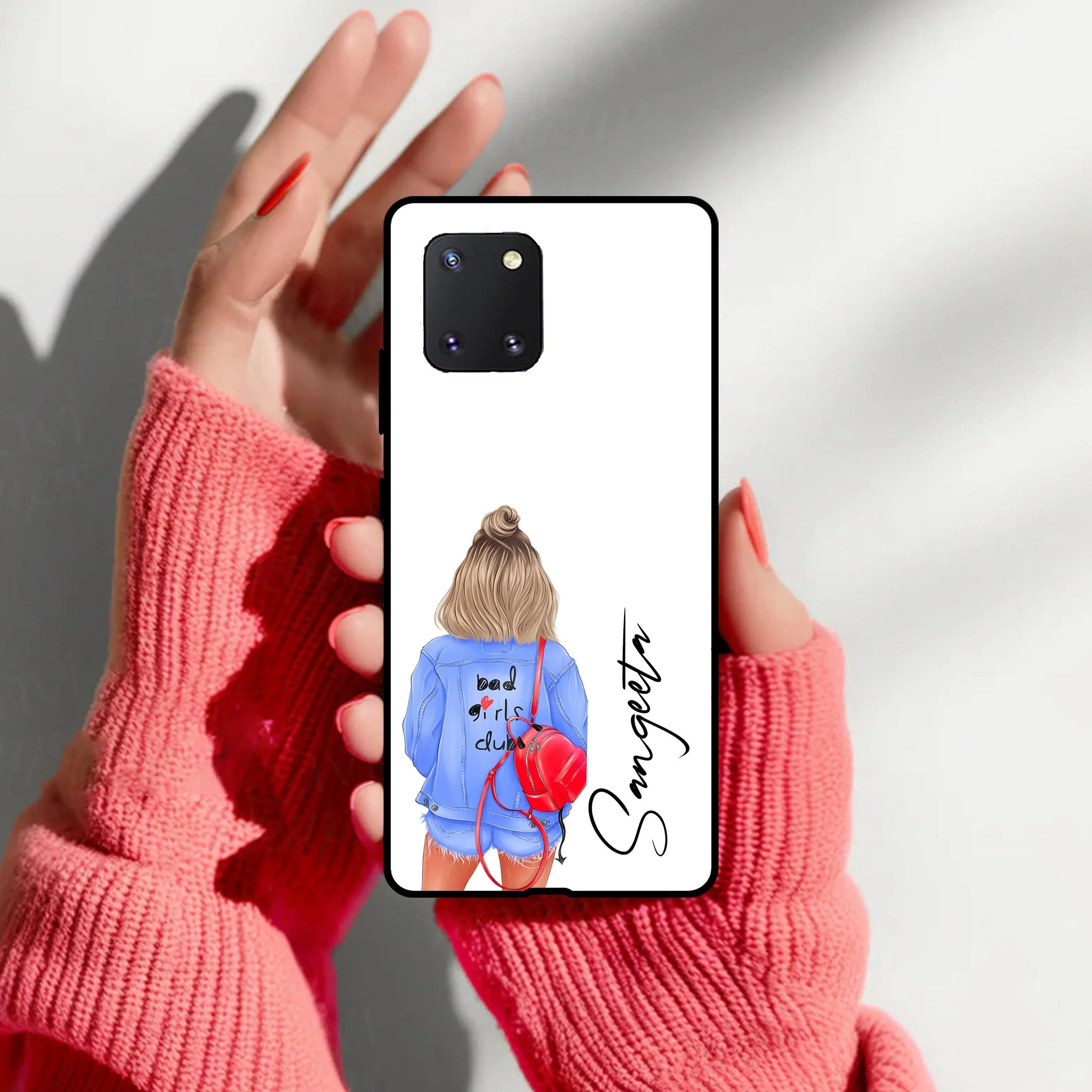 Bag Girl Customize Name Glass Case For Samsung - ShopOnCliQ