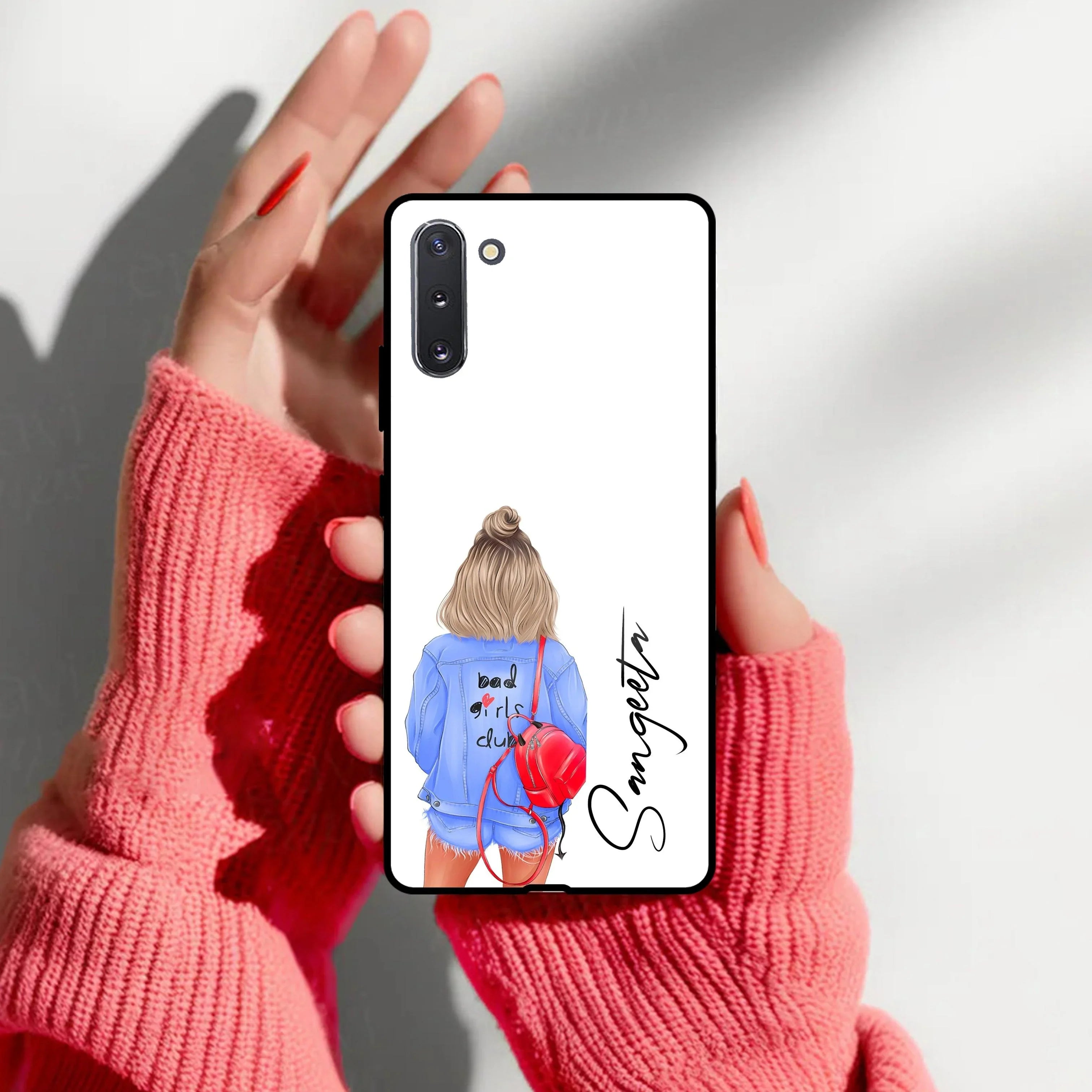 Bag Girl Customize Name Glass Case For Samsung - ShopOnCliQ