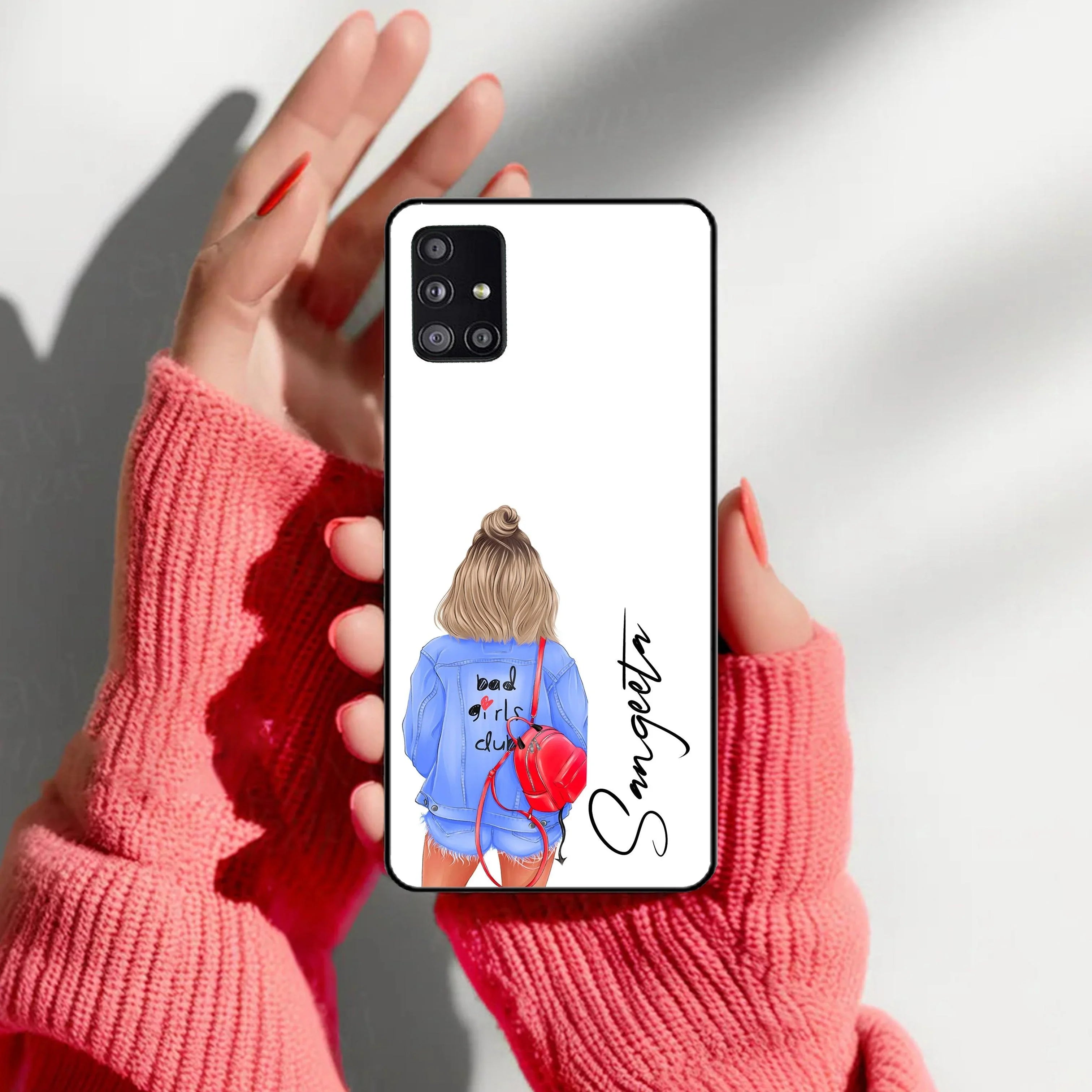 Bag Girl Customize Name Glass Case For Samsung - ShopOnCliQ