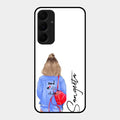 Bag Girl Customize Name Glass Case For Samsung Galaxy A35 5G