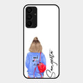 Bag Girl Customize Name Glass Case For Samsung Galaxy F15 5G