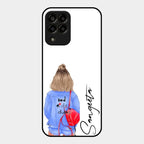 Bag Girl Customize Name Glass Case For Samsung Galaxy M33 5G