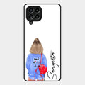 Bag Girl Customize Name Glass Case For Samsung Galaxy M53 5G
