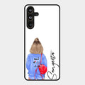 Bag Girl Customize Name Glass Case For Samsung Galaxy M55 5G