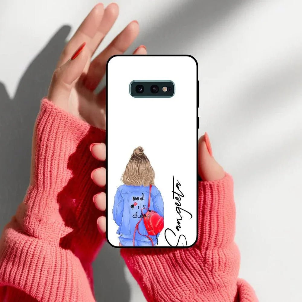 Bag Girl Customize Name Glass Case For Samsung - ShopOnCliQ