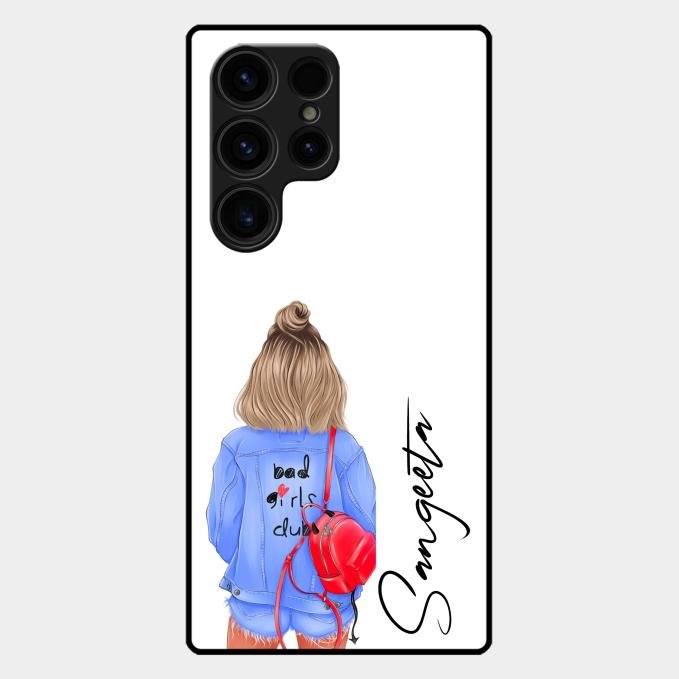 Bag Girl Customize Name Glass Case For Samsung Galaxy S26 Ultra 5G