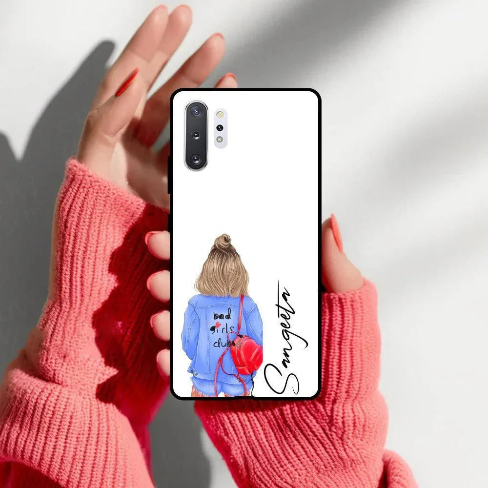 Bag Girl Customize Name Glass Case For Samsung - ShopOnCliQ