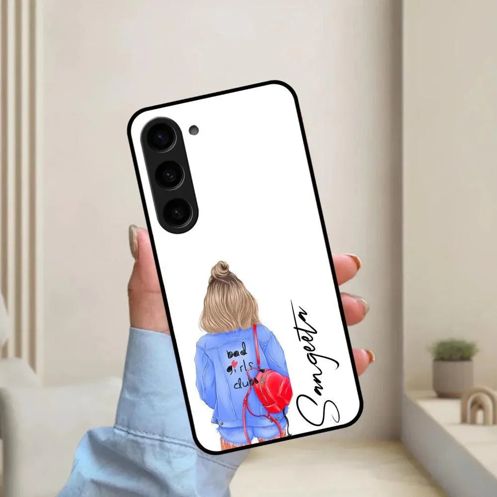 Bag Girl Customize Name Glass Case For Samsung - ShopOnCliQ