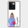Bag Girl Customize Name Glass Case For Vivo T2 Pro 5G
