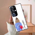 Bag Girl Customize Name Glass Case For Vivo - ShopOnCliQ