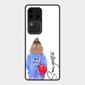 Bag Girl Customize Name Glass Case For Vivo V30 Pro 5G