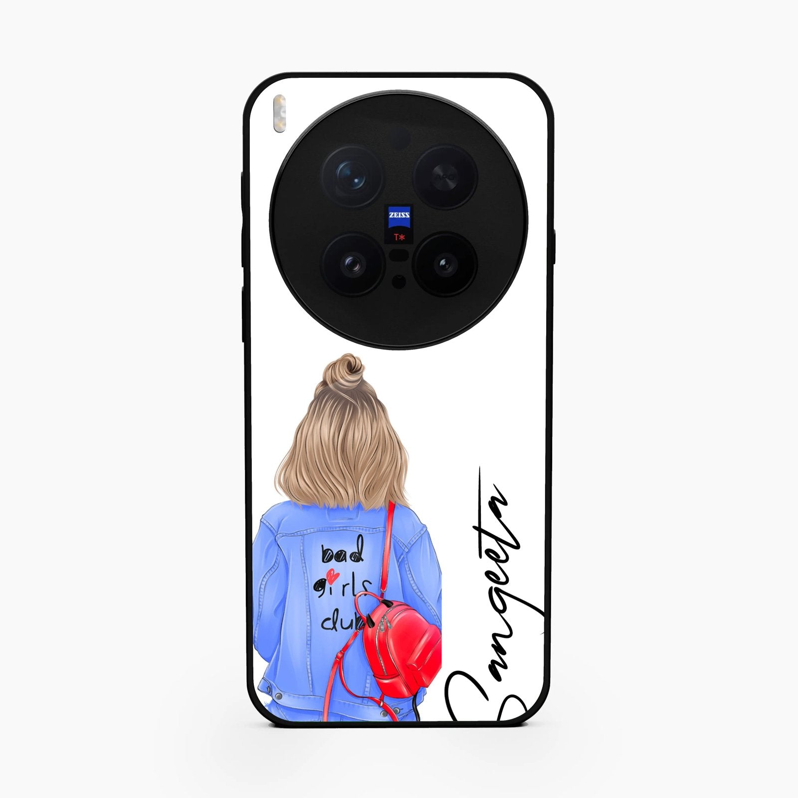 Bag Girl Customize Name Glass Case For Vivo X300 Pro 5G