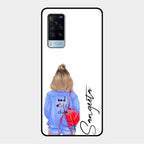Bag Girl Customize Name Glass Case For Vivo X60 5G