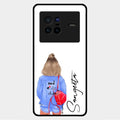 Bag Girl Customize Name Glass Case For Vivo X80 5G