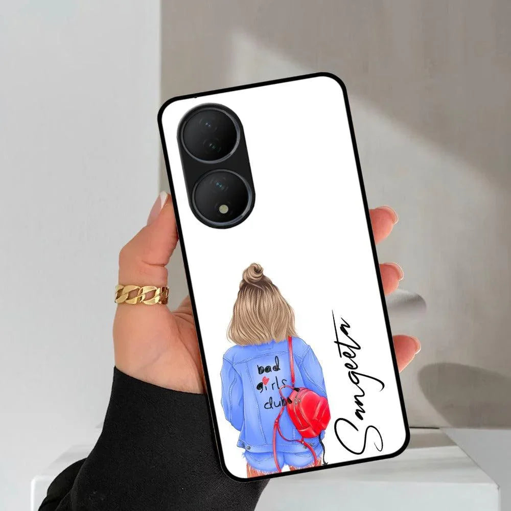 Bag Girl Customize Name Glass Case For Vivo - ShopOnCliQ