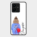 Bag Girl Customize Name Glass Case For Vivo Y22