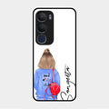 Bag Girl Customize Name Glass Case For Vivo Y29 5G
