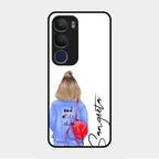 Bag Girl Customize Name Glass Case For Vivo Y29 5G