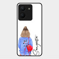 Bag Girl Customize Name Glass Case For Vivo Y36