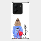 Bag Girl Customize Name Glass Case For Vivo Y36