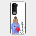 Bag Girl Customize Name Glass Case For Vivo Y400 5G